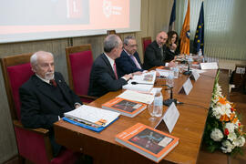 Mesa presidencial. Presentación de la memoria del 50 Aniversario de la Facultad de Económicas. Facultad de Ciencias Económicas y Empresariales. Marzo de 2019