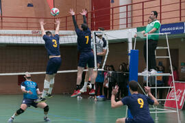 Partido UCAM - Universidad de Almería. Campeonato de España Universitario de Voleibol. Complejo Polideportivo Universitario. Abril de 2018