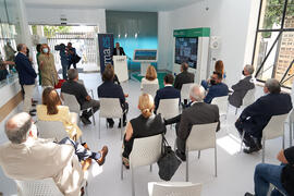 Intervención de José Ángel Narváez en la inauguración de la exposición itinerante sobre el plan "Vive tu ciudad". Escuela Técnica Superior de Arquitectura de la Universidad de Málaga. Octubre de 2021