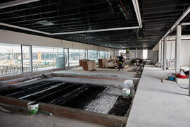 Obras en el interior del nuevo Pabellón de Gobierno. Campus de Teatinos. Abril de 2021