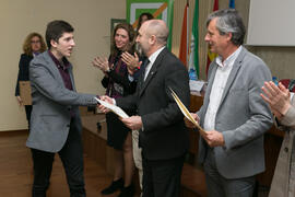Entrega de premios de la X Olimpiada de Economía. XI Jornadas Andaluzas de Enseñanza de Economía. Facultad de Ciencias Económicas y Empresariales. Febrero de 2018