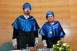 Manuel Marí Beffa y Antonio García-Bellido en su investidura como Doctor "Honoris Causa" por la Facultad de Ciencias de la Universidad de Málaga. Rectorado. Marzo de 2015