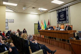 Encuentro con la Ministra de Economía Nadia Calviño en la Facultad de Ciencias Económicas y Empresariales de la Universidad de Málaga. Enero de 2022
