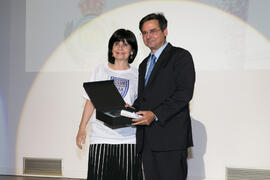 Entrega del premio Fomento del Deporte a Pablo Mansilla. Gala del Deporte Universitario 2018. Escuela Técnica Superior de Ingeniería de Telecomunicaciones. Junio de 2018