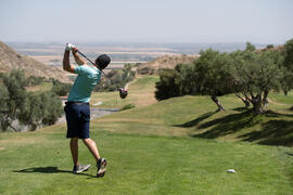 Jugada en el Campeonato Europeo de Golf Universitario. Antequera. Junio de 2019