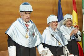 Antonio García Berrio y Pilar Palomo Vázquez en su investidura como "Doctores Honoris Causa" por la Facultad de Filosofía y Letras de la Universidad de Málaga. Edificio del Rectorado. Junio de 2024