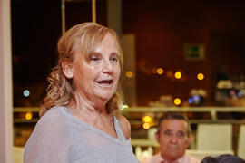 Intervención de Aurora Gámez Amián. Cena homenaje al profesorado y PAS jubilado de la Facultad de Económicas. Hotel AC Málaga Palacio. Septiembre de 2014