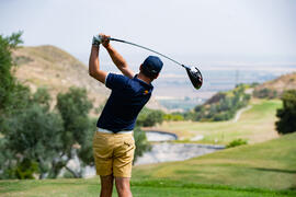 Jugador de la Universidad de Málaga. Campeonato Europeo de Golf Universitario. Antequera. Junio de 2019