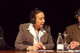 Concepción Ruiz. Programa de Radio Nacional de España "Juntos paso a paso". 3º Congreso Internacional de Actividad Físico-Deportiva para Mayores de la Universidad de Málaga. Palacio de Ferias y Congresos de Málaga. Marzo de 2009