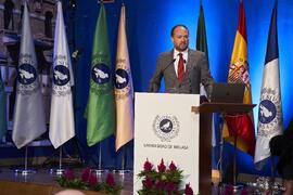 Intervención de Ramón Herrera de las Heras. Apertura del Curso Académico 2024/2025 de la Universidad de Málaga. Paraninfo. Septiembre de 2024