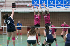 Partido femenino Universidad de Málaga - Universidad de A Coruña. Campeonato de España Universitario de Voleibol. Complejo Polideportivo Universitario. Abril de 2018