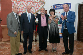 Foto de grupo. Cena de gala con motivo del Campeonato Europeo Universitario de Balonmano. Antequera. Julio de 2017