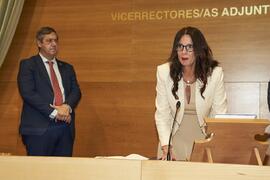 Toma de posesión de María Adela Checa Caruana como nueva Directora de Relaciones Institucionales de la Universidad de Málaga. Edificio del Rectorado. Abril de 2024