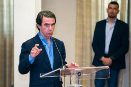 José María Aznar. Encuentro en los Cursos de Verano de la Universidad de Málaga. Edificio del Rectorado. Julio de 2018