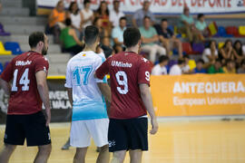 Partido Universidad del Miño - Universidad de Málaga. Categoría masculina. Campeonato Europeo Universitario de Balonmano. Antequera. Julio de 2017