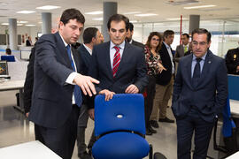 Visita de José Antonio Nieto, Secretario de Estado de Seguridad, a Aeorum. Edificio de Institutos Universitarios. Febrero de 2017