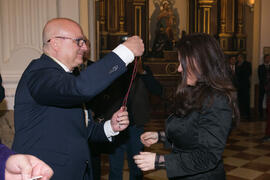 Entrega de medallas de la Cofradía de los Estudiantes. Misa de Lunes Santo. Iglesia de San Agustín. Marzo de 2018
