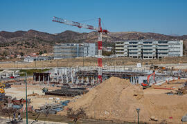 Obras de la nueva Facultad de Turismo. Campus de Teatinos. Febrero de 2022