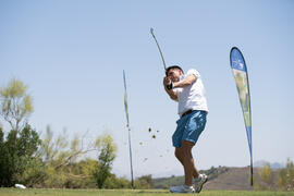 Jugada en el Campeonato Europeo de Golf Universitario. Antequera. Junio de 2019