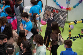 Stand de Filosofía y Letras. Jornada de Puertas Abiertas de la Universidad de Málaga. Complejo Polideportivo Universitario. Marzo de 2022