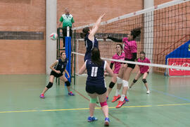 Partido femenino Universidad de Málaga - Universidad de A Coruña. Campeonato de España Universitario de Voleibol. Complejo Polideportivo Universitario. Abril de 2018