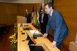 Toma de Posesión de Ernesto Pimentel Sánchez como nuevo Vicerrector de Estudios de la Universidad de Málaga. Edificio del Rectorado.  Febrero de 2020