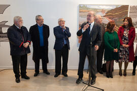 Francisco de la Torre en la inauguración de la exposición "Paisajes Andaluces", de Eugenio Chicano. Museo del Patrimonio Municipal. Diciembre de 2016