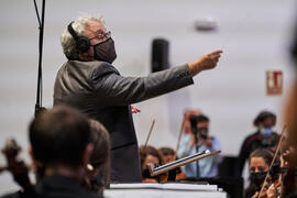Miguel Romea. Concierto de Bandas Sonoras de la 31 edición de Fancine de la Universidad de Málaga. Auditorio de la Escuela Técnica de Ingeniería de Telecomunicaciones e Informática. Noviembre de 2021