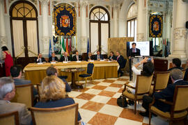 Intervención de Camino Pinzón. Presentación del Centro Internacional de Autoridades y Líderes. Ayuntamiento de Málaga. Julio de 2018
