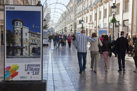 Exposición "La Universidad de Málaga del Siglo XXI". Calle Larios. Enero de 2017