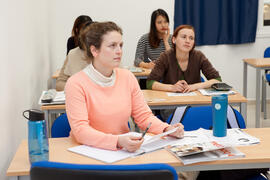 Alumnas en clase. Centro Internacional de Español. Málaga. Enero de 2015