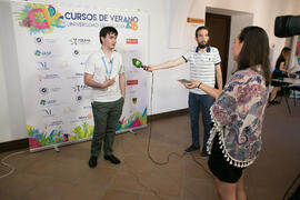 Entrevista a Andrés Contreras en photocall. Curso "La buena Inteligencia Artificial". Cursos de Verano de la Universidad de Málaga. Ronda. Julio de 2018