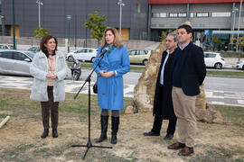 Intervención de Raquel Barco Moreno. Inauguración de la "primera arbolada" en la Universidad de Málaga. Escuela Técnica Superior de Ingeniería Industrial. Enero de 2020