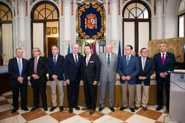 Grupo de autoridades. Presentación del Centro Internacional de Autoridades y Líderes. Ayuntamiento de Málaga. Julio de 2018