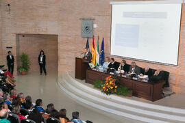 Intervención de Miguel Porras en la Apertura del Curso Académico 2017/2018 de la Universidad de Málaga. Salón de actos de la Facultad de Turismo. Septiembre de 2017