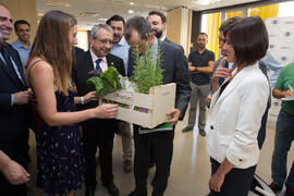 Visita de Pedro Duque, ministro de Ciencia, Innovación y Universidades, al edificio The Green Ray. Campus de Teatinos. Junio de 2018