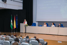 Intervención de Carmen Crespo. Graduación y clausura del curso del Aula de Mayores de la Universidad de Málaga. Campus de Teatinos. Junio de 2018