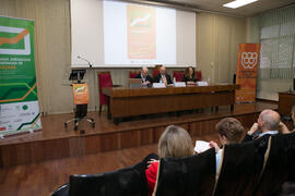 Cristóbal Montoro, Eugenio Luque y Macarena Parrado. XII Jornadas Andaluzas de Enseñanza de Economía. Facultad de Ciencias Económicas y Empresariales. Febrero de 2019