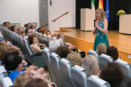 Actuación de la soprano Ascensión Padilla. Graduación y clausura del curso del Aula de Mayores de la Universidad de Málaga. Campus de Teatinos. Junio de 2018