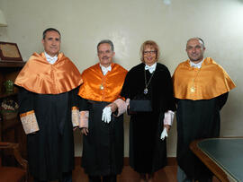 Retratos de D. Juan Ramón Cuadrado Roura como Doctor "Honoris Causa" por la Universidad de Málaga. Junio de 2009