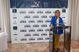 Adelaida de la Calle en el homenaje de la asociación Alumni a los decanos y directores de centro de la UMA. Foro Alumni-UMA. Mayo de 2015