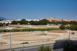 Obras en el Bulevar del Campus de Teatinos y ETSI de Informática y Telecomunicación. Julio de 2021