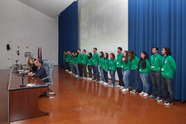Acto de clausura del 6º Congreso Internacional de Actividad Física Deportiva para Mayores. Escuela Técnica Superior de Ingeniería de Telecomunicaciones y de Informática. Marzo de 2015