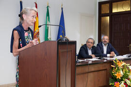 Intervención de una alumna del CIE-UMA en su graduación el Día del Español. Centro Internacional de Español de la Universidad de Málaga. Junio de 2016