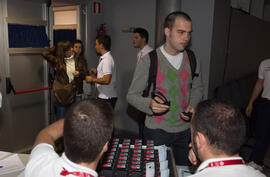 Entrada a la conferencia de clausura. 4º Congreso Internacional de Actividad Físico-Deportiva para Mayores. Escuela Técnica Superior de Ingeniería Informática y Telecomunicaciones. Marzo de 2011