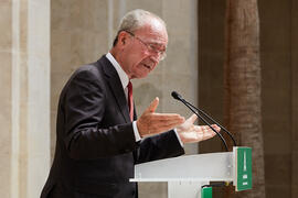 Intervención de Francisco de la Torre. Inauguración de la exposición "Eugenio Chicano Siempre". Museo de Málaga. Mayo de 2021