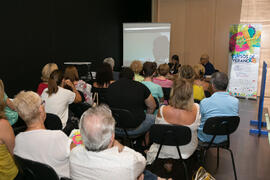 Manu Sánchez en videoconferencia. Curso "El humor en las artes escénicas". Cursos de Verano de la Universidad de Málaga. Marbella. Julio de 2018