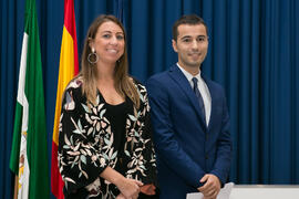 María Guerrero y Guillermo Villalobos. Acto de inauguración del 7º Congreso Internacional de Actividad Física Deportiva para Mayores. Escuela Técnica Superior de Ingeniería de Telecomunicaciones y de Informática. Noviembre de 2017