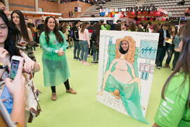 Photocall de Enfermería. Jornadas de Puertas Abiertas de la Universidad de Málaga. Complejo Polideportivo Universitario. Abril de 2018