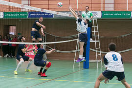 Partido UCAM - Universidad de Almería. Campeonato de España Universitario de Voleibol. Complejo Polideportivo Universitario. Abril de 2018